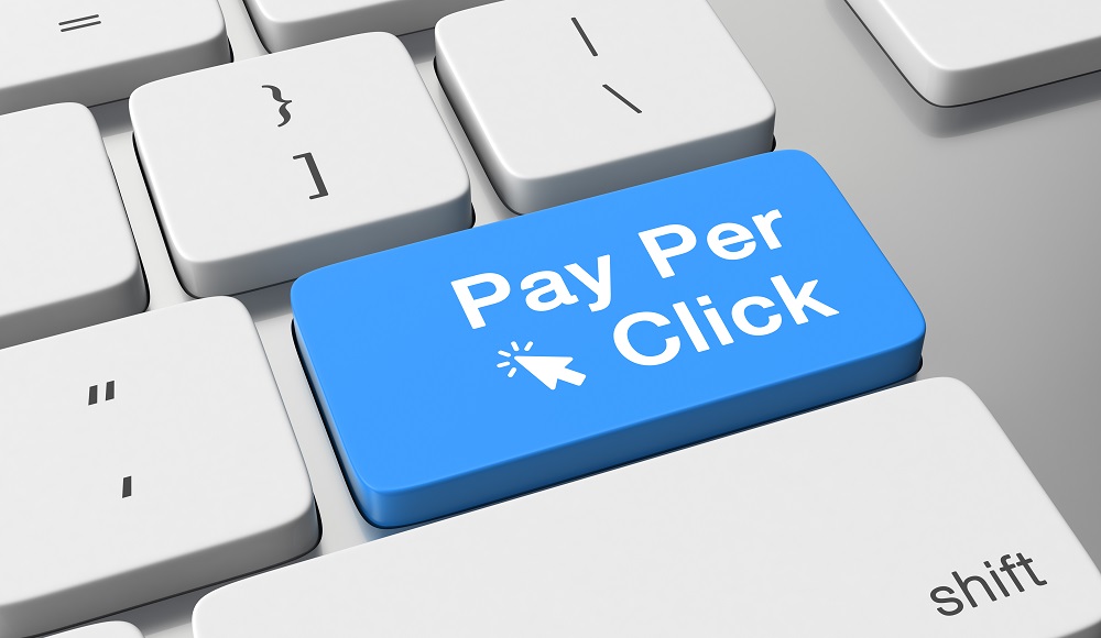 Pay Per Click text on keyboard button